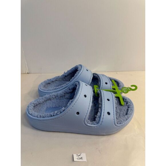 .5001 Crocs Blue Fuzzy-US 7 Womens - Picture 1 of 5